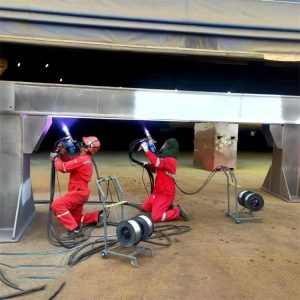 自动化热喷锌和电弧喷铝生产线用于钢结构和石油管...